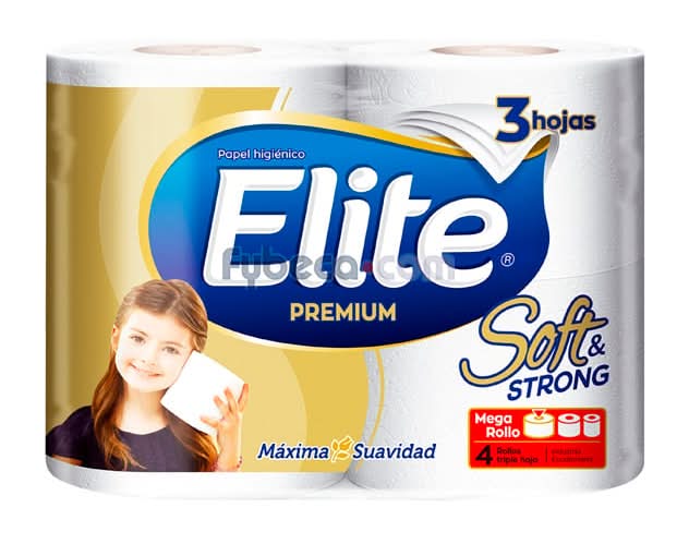 Papel Higienico Elite Premium Soft & Strong 27M X4 Rollos