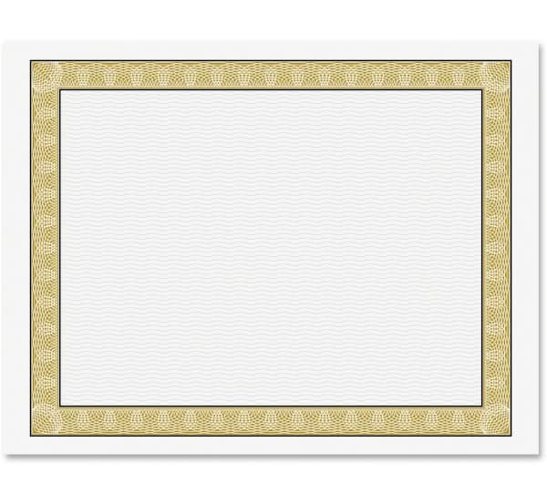 Geographics Natural Diplomat Certificates, 11" x 8-1/2", 24 Lb, Gold/White, Pack Of 50