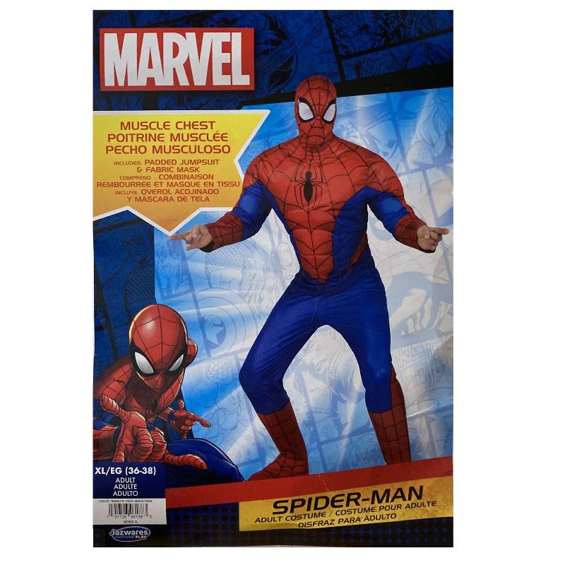 Marvel Spider-Man Muscle Chest Adult Halloween Costume - Men - Extra Large