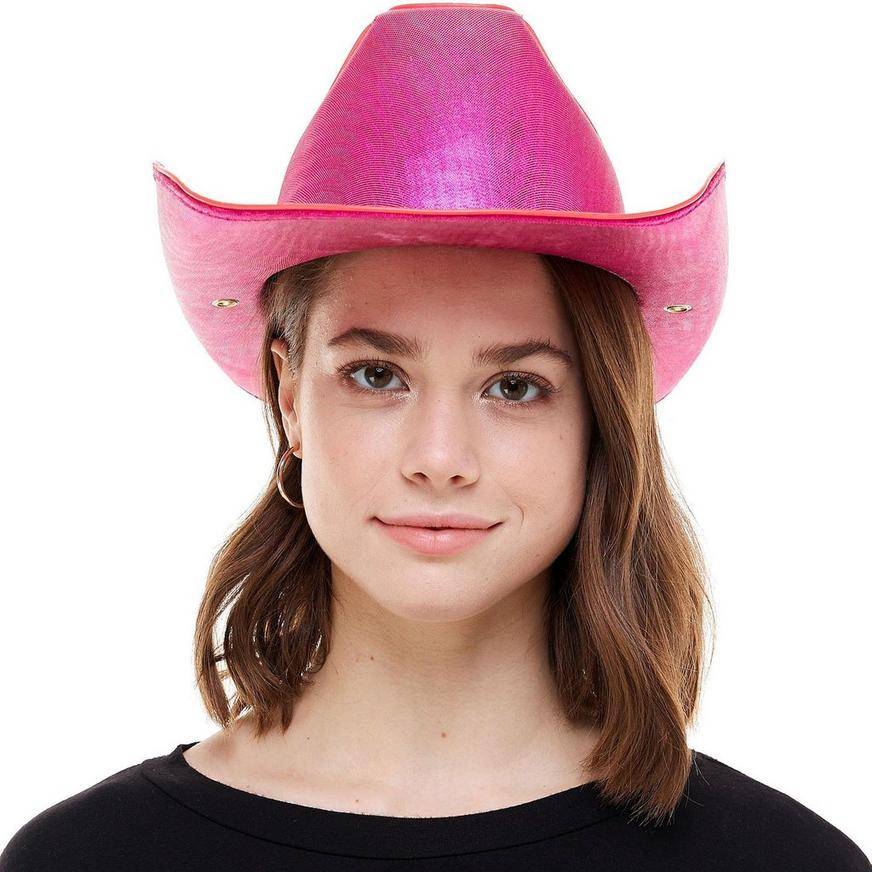 Party City Light-Up Fabric Cowboy Hat (pink )