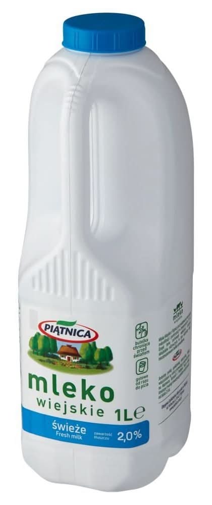 Piątnica Mleko wiejskie świeże 2,0% 1 l