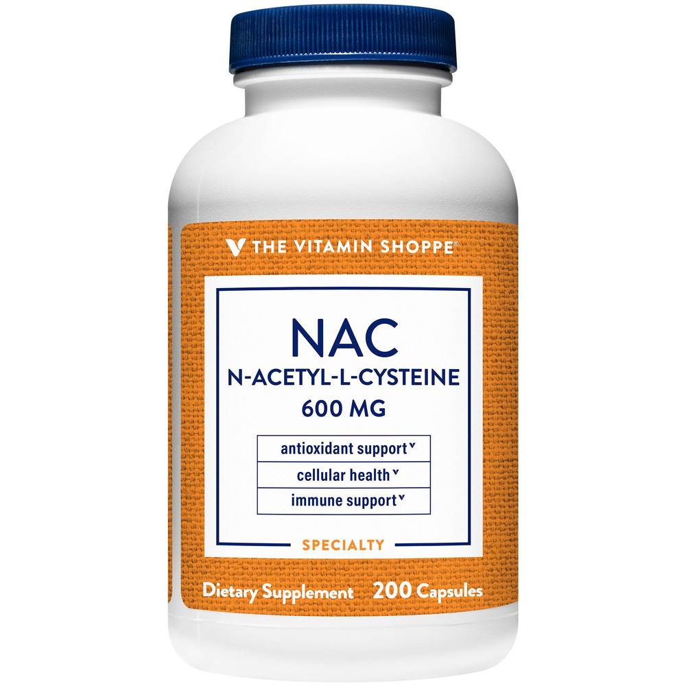 The Vitamin Shoppe Nac N-Acetyl-L-Cysteine - Promotes Cellular Health Capsules (200ct)