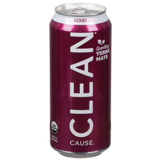 Clean Cause Organic Blackberry Sparkling Yerba Mate Drink (16 fl oz)