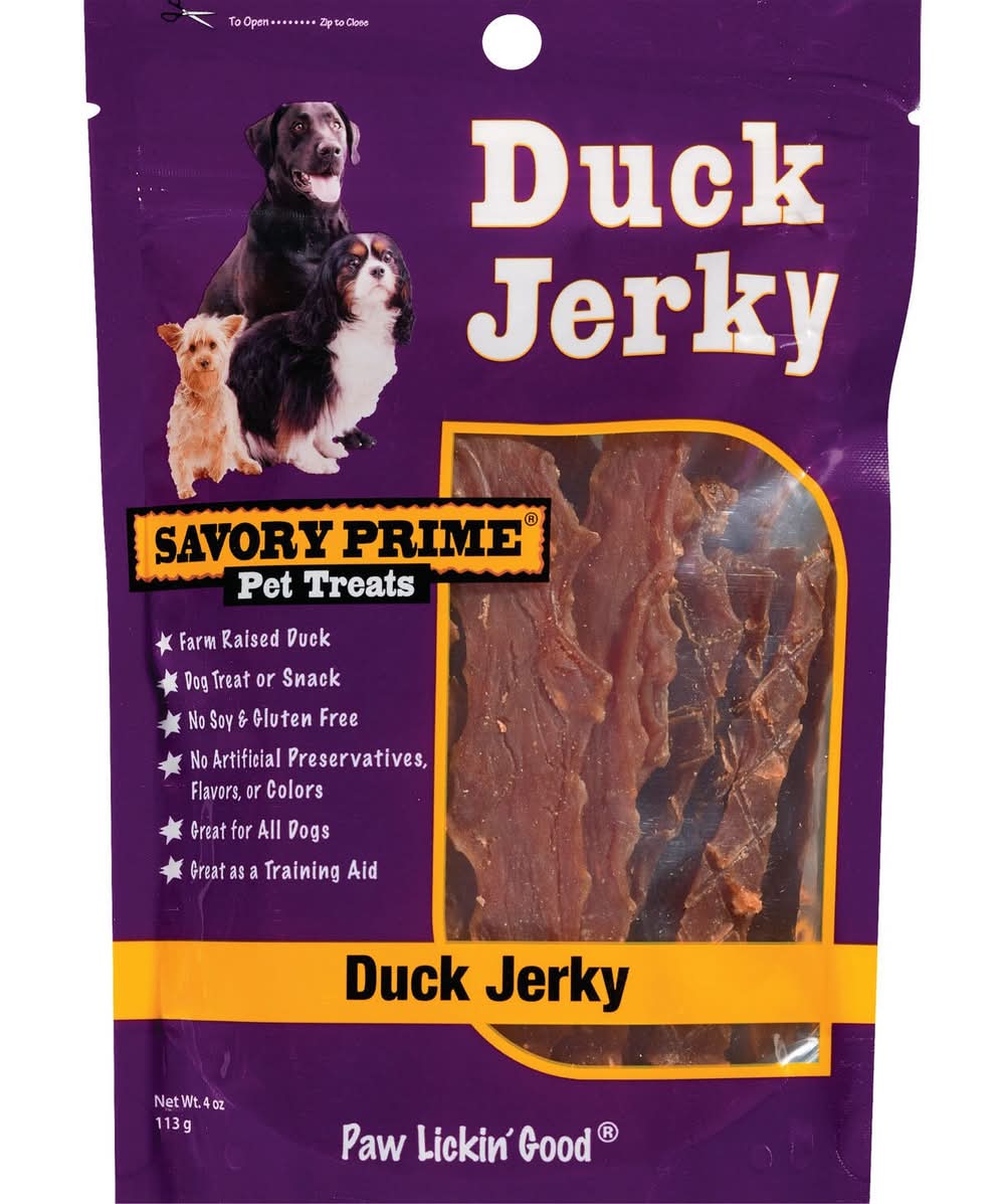 Savory Prime Duck Jerky Pet Treats (4 oz)
