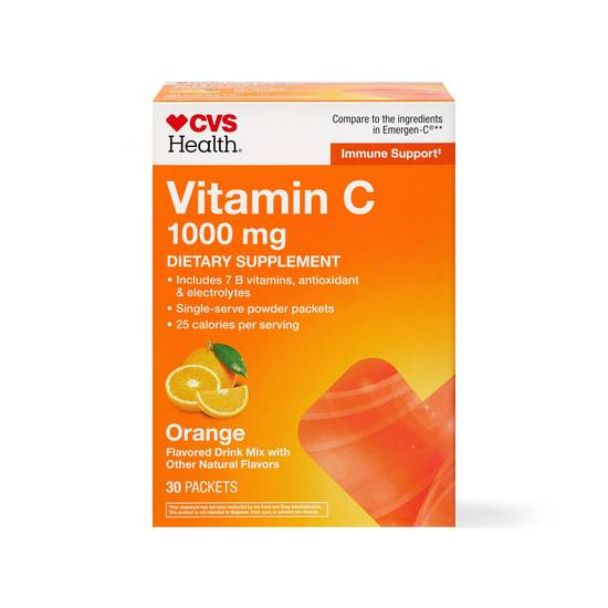 CVS Health Immune Support Vitamin C Drink Packets, Orange, 30 CT