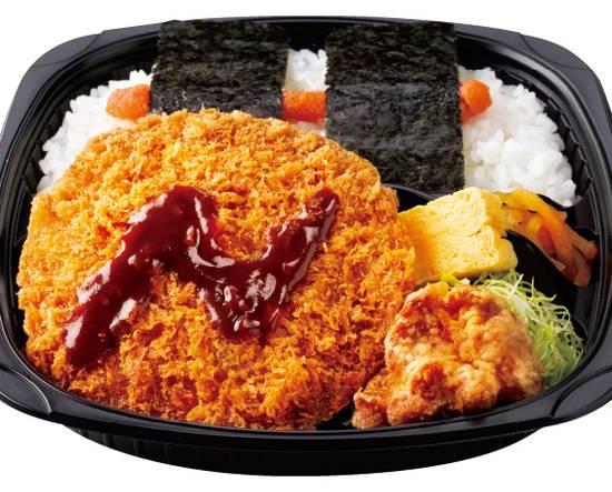 大判メンチカツのり明太弁当 Large deep-fried breaded ground meat and cod roe lunch box