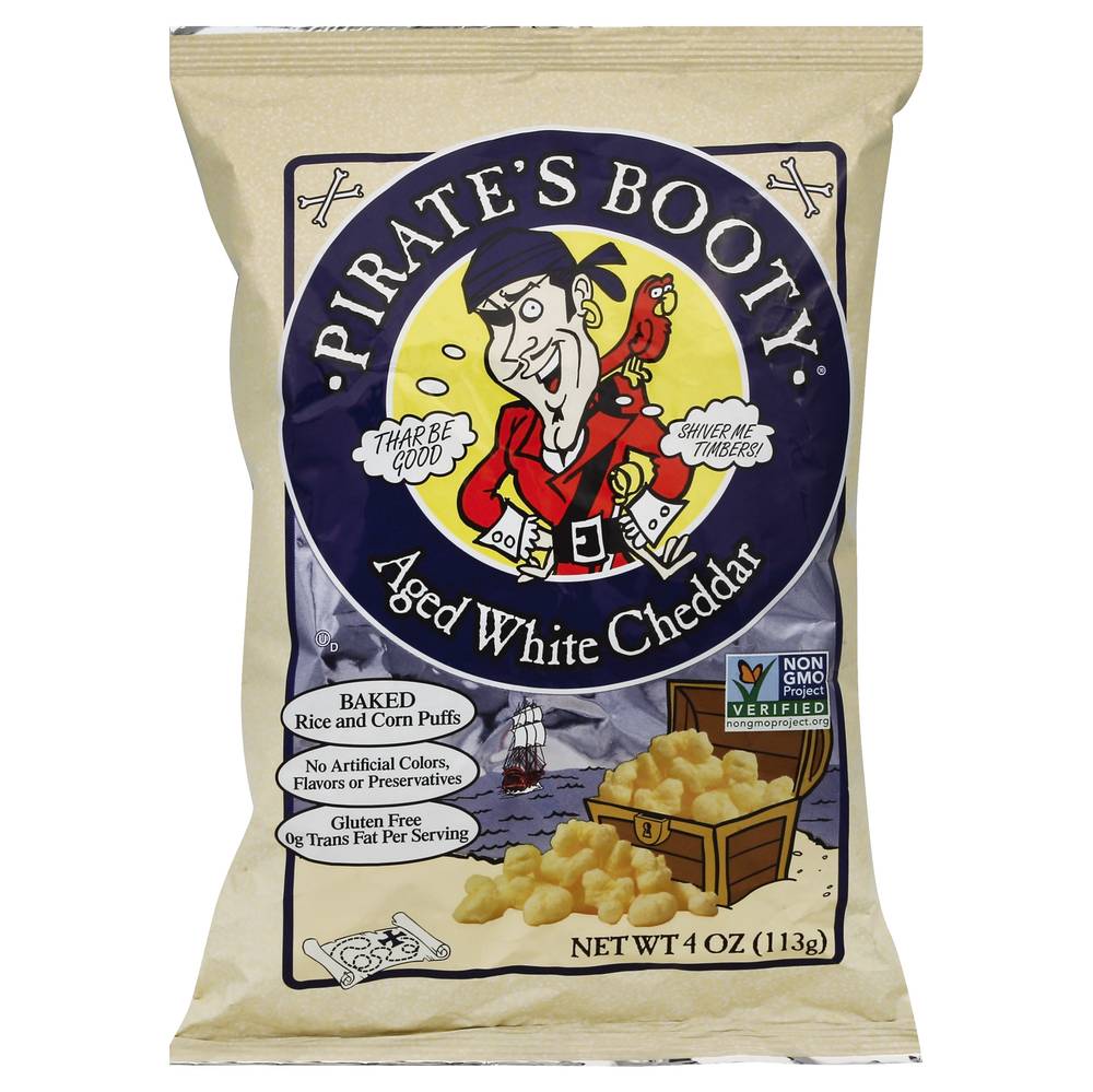 Pirate's Booty Aged White Cheddar Baked Rice & Corn Puffs (4 oz)