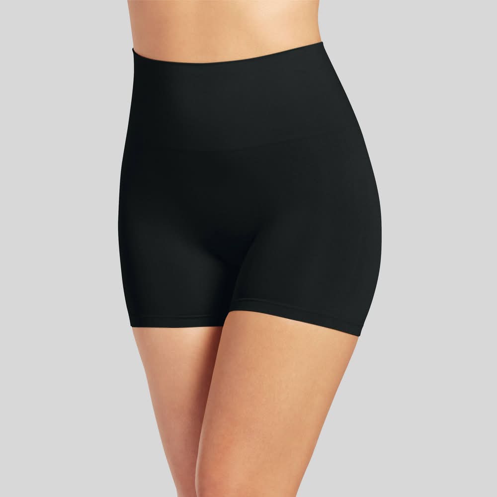 Jockey Generation Tummy Smoothing Mid-Waist Boyshort Knit Shapewear, Women, XXL, Black