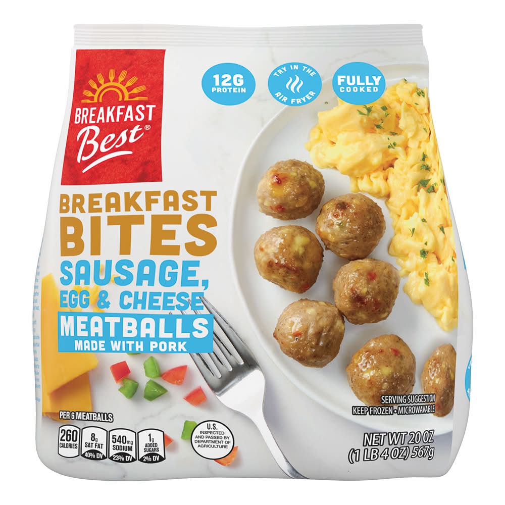 Breakfast Best Breakfast Bites Meatballs, Sausage, Egg & Cheese (20 oz)