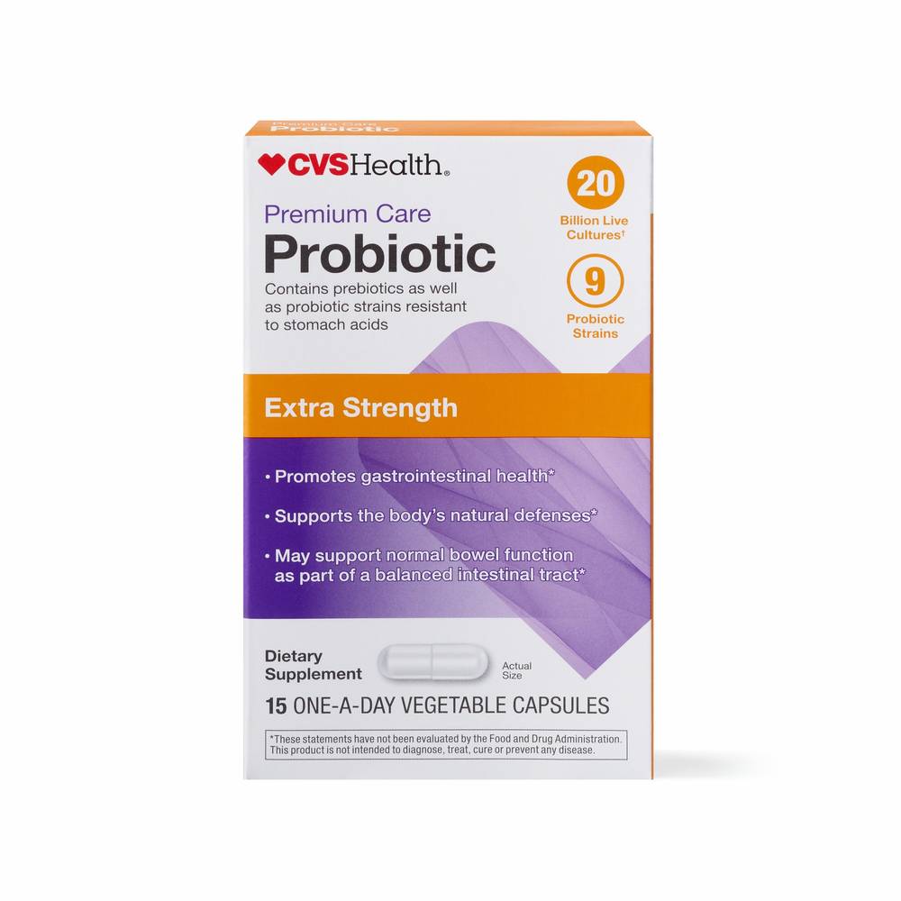 CVS Health Extra Strength Daily Probiotic Capsules, 15 CT