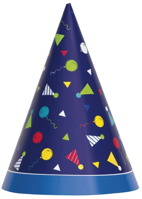 Unique Peppy Birthday Party Hat (8 ct)