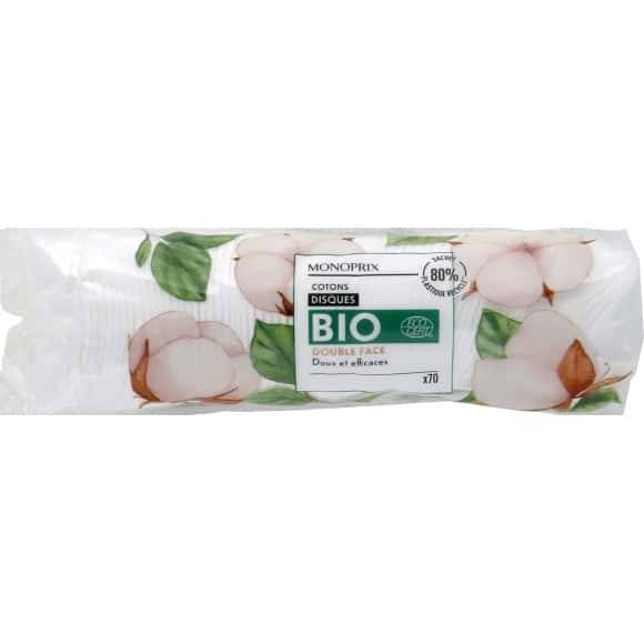 Monoprix Bio Cotons Disques Duo Bio Le Sachet De 70