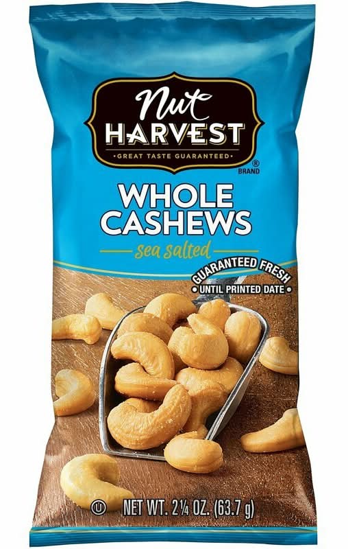 Nut Harvest Whole Cashews Sea Salted 2.25oz