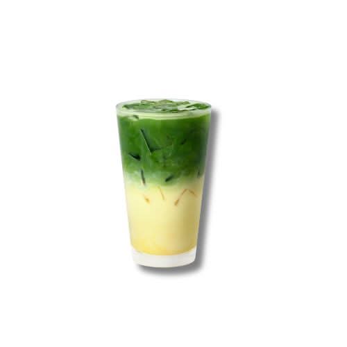 Iced Caramelised Banana Flavour Matcha Latte