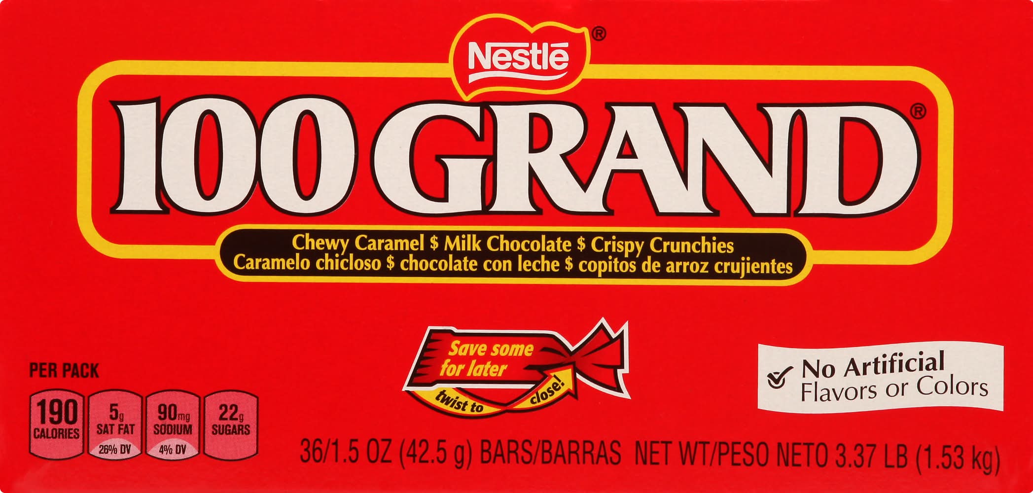 100 Grand Milk Chocolate Candy Bars (36 x 1.5 oz)