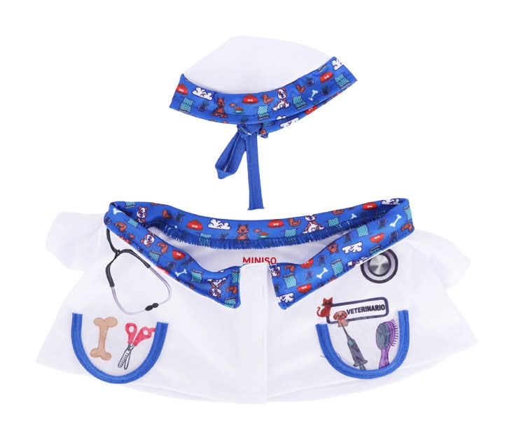 Disfraz Para Peluche Veterinaria Textil Blanco     2 Piezas Sr. Miniso
