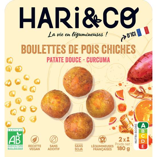 Hari&Co - Boulettes de pois chiches patate douce et curcuma bio