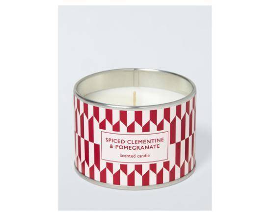 John Lewis Spiced Clementine & Pomegranate Scented Candle Tin, 147g