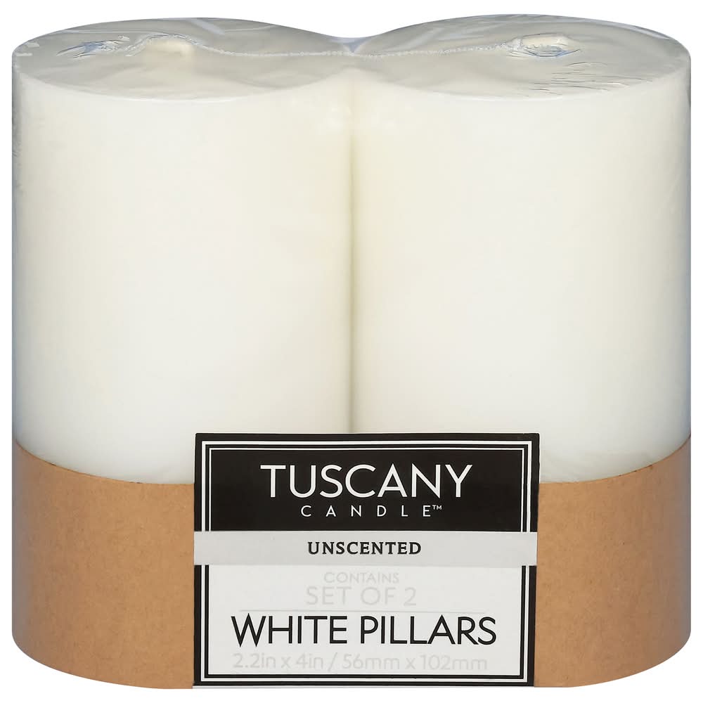 Tuscany Candle Unscented Flat Top Pillar 2.2''x4'' Candle