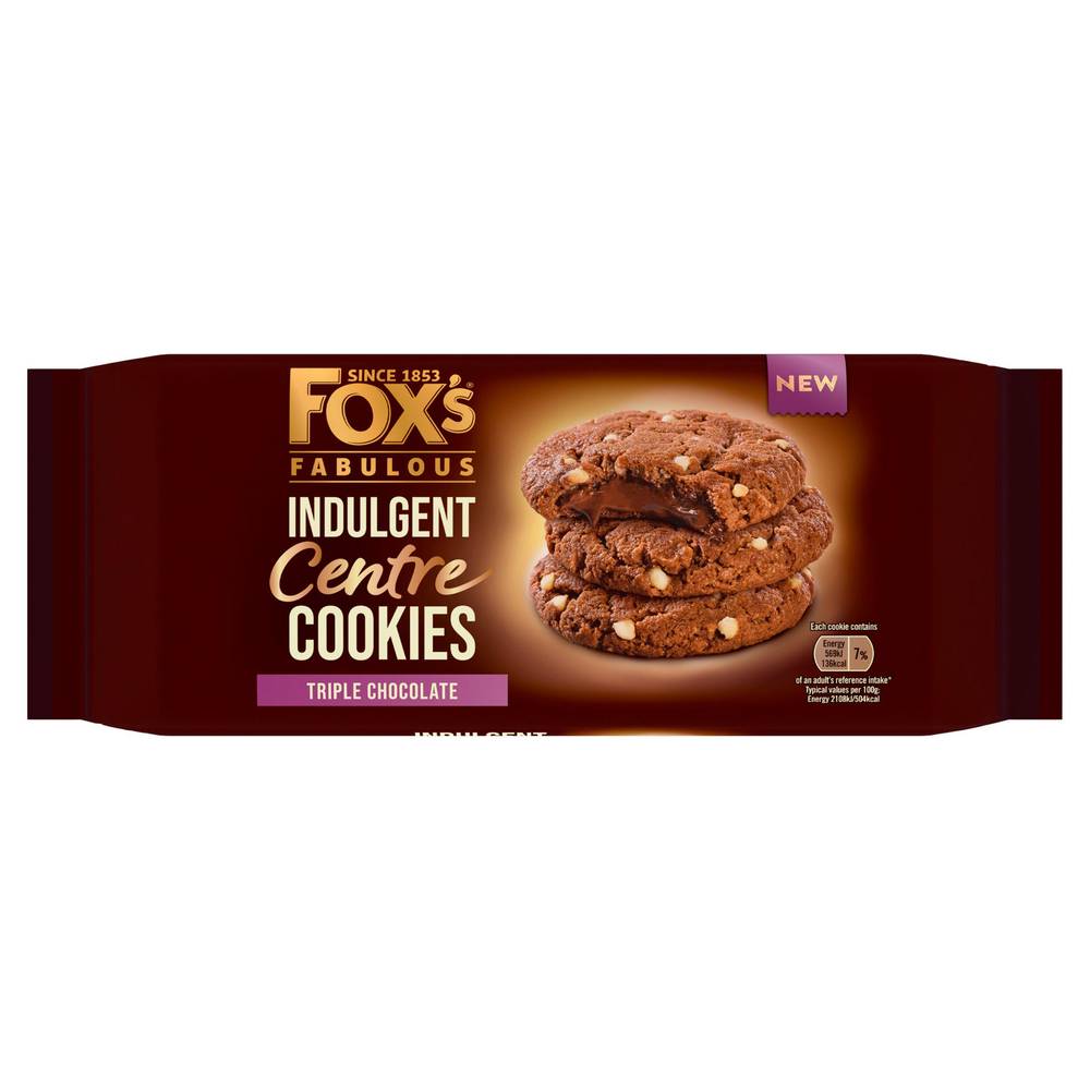 Fox's Fabulous Indulgent Centre Triple Chocolate Cookies 160g
