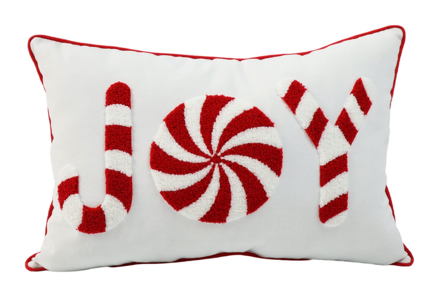 Holiday Living Christmas 12-in x 18-in Red/White Rectangular Indoor Decorative Pillow