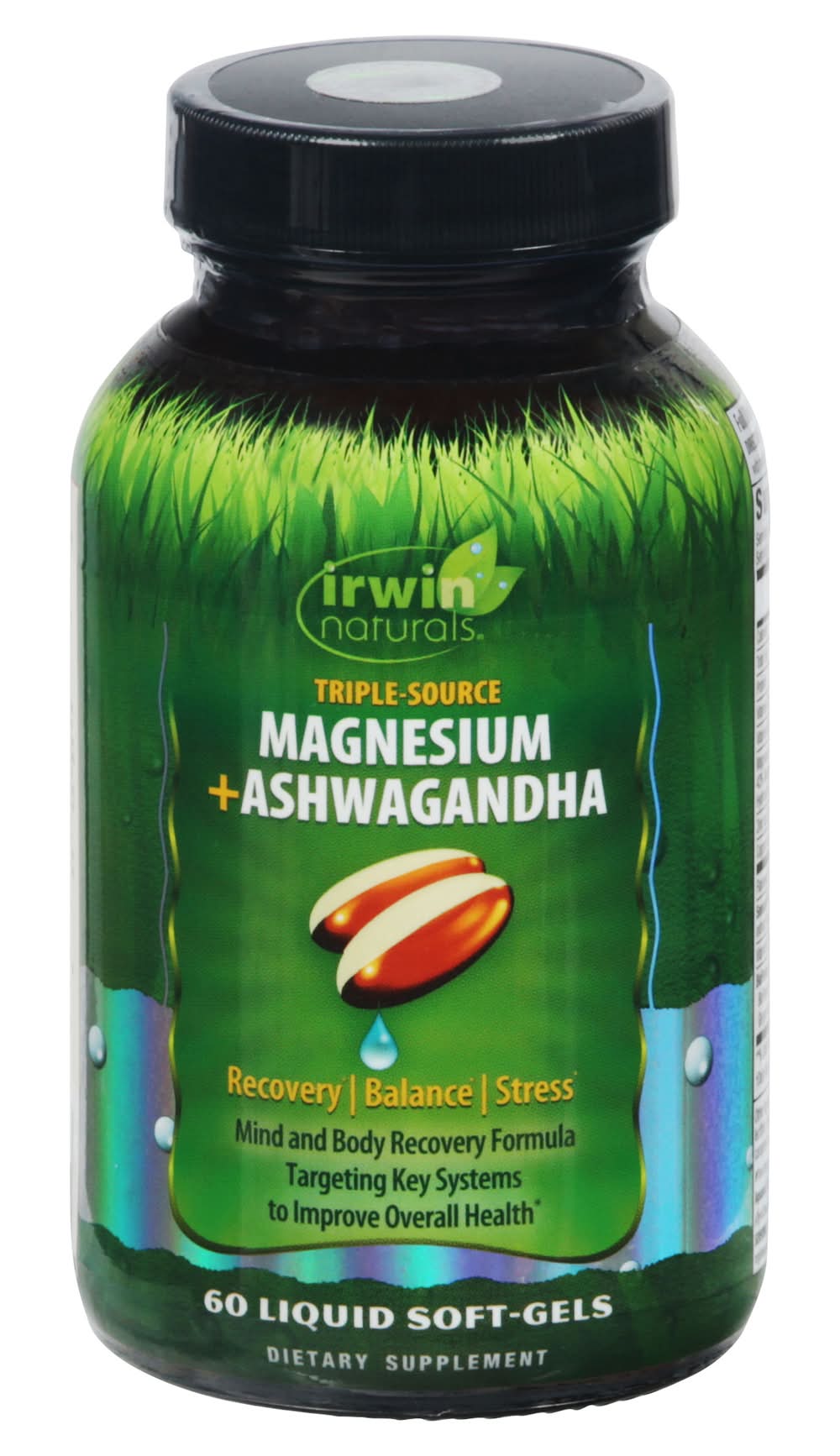 Irwin Naturals Triple Source Magnesium Ashwagandha Liquid Soft Gels (0.7 lbs, 60 ct)