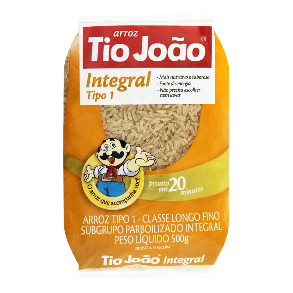Tio joão arroz integral tipo 1 parboilizado (500g)