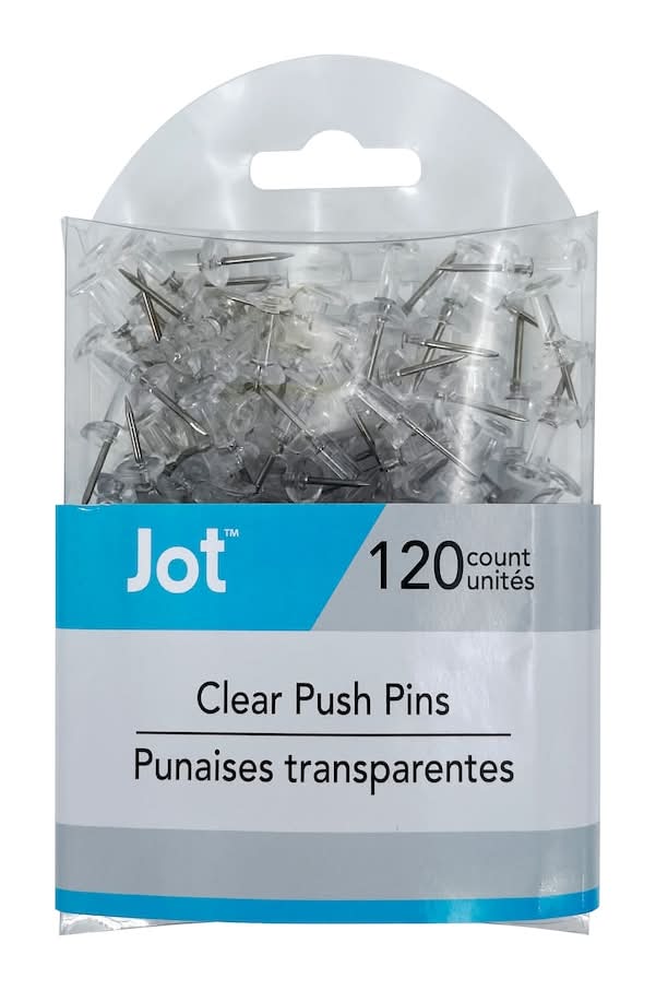 Jot Push Pins, Clear (120 ct)