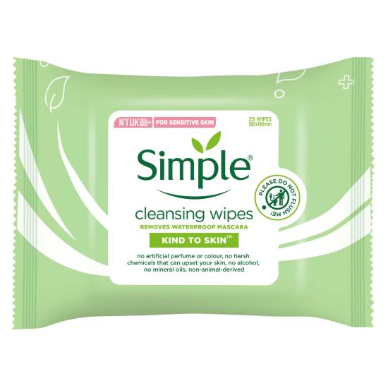 Simple Cleansing Facial Wipes (25 pack)