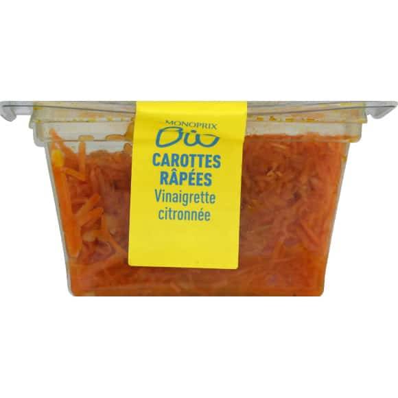 Monoprix Bio Carottes Râpées Vinaigrette Citronnée Bio La Barquette De 200 G