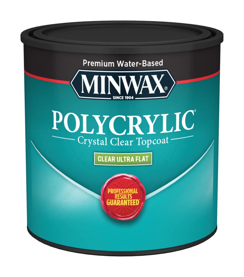 Minwax Polycrylic Water-based Clear Transparent Flat Interior Stain ( Half-pint )