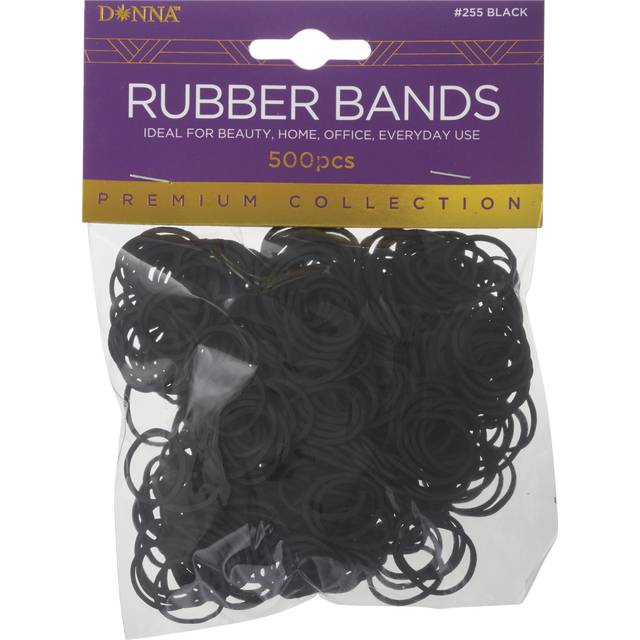 Donna Everyday Use Rubber Bands, Black (500 ct)