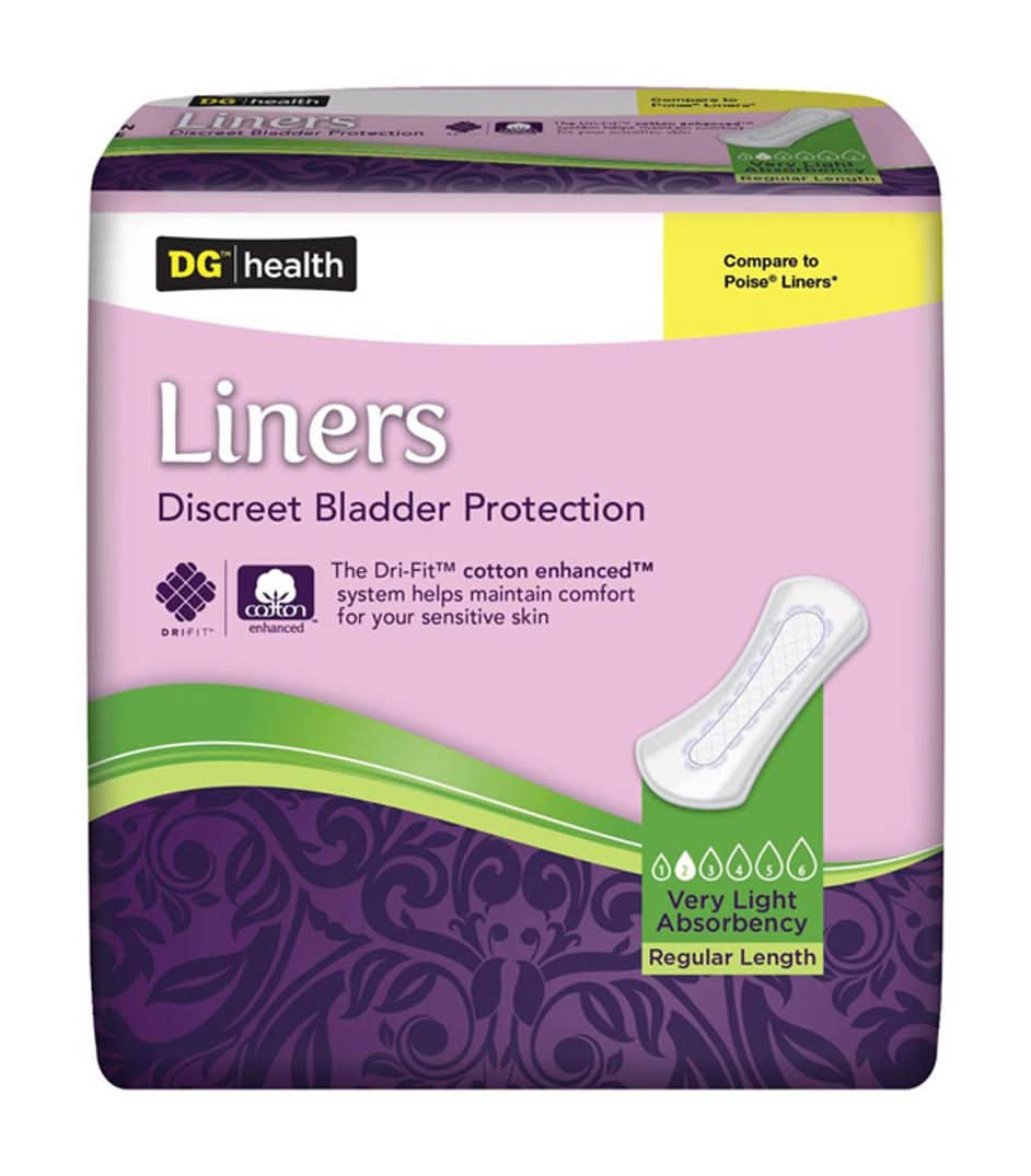 DG Health Discreet Bladder Protection Liners, Women (44 ct)