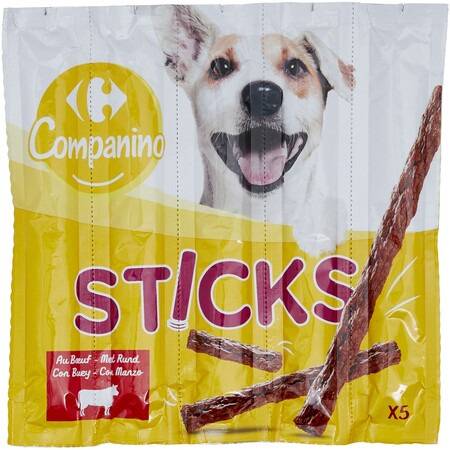 Sticks pour chiens au bœuf Carrefour Companino - les 5 sticks de 10g