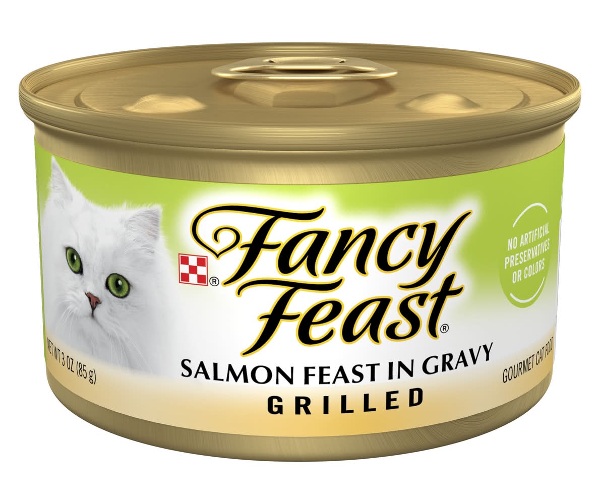 Purina Fancy Feast Gravy Wet Cat Food, Grilled Salmon Feast (3 oz)