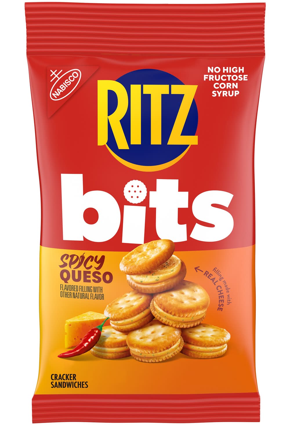 Ritz Bits Cracker Sandwiches, Spicy Queso (3 oz)