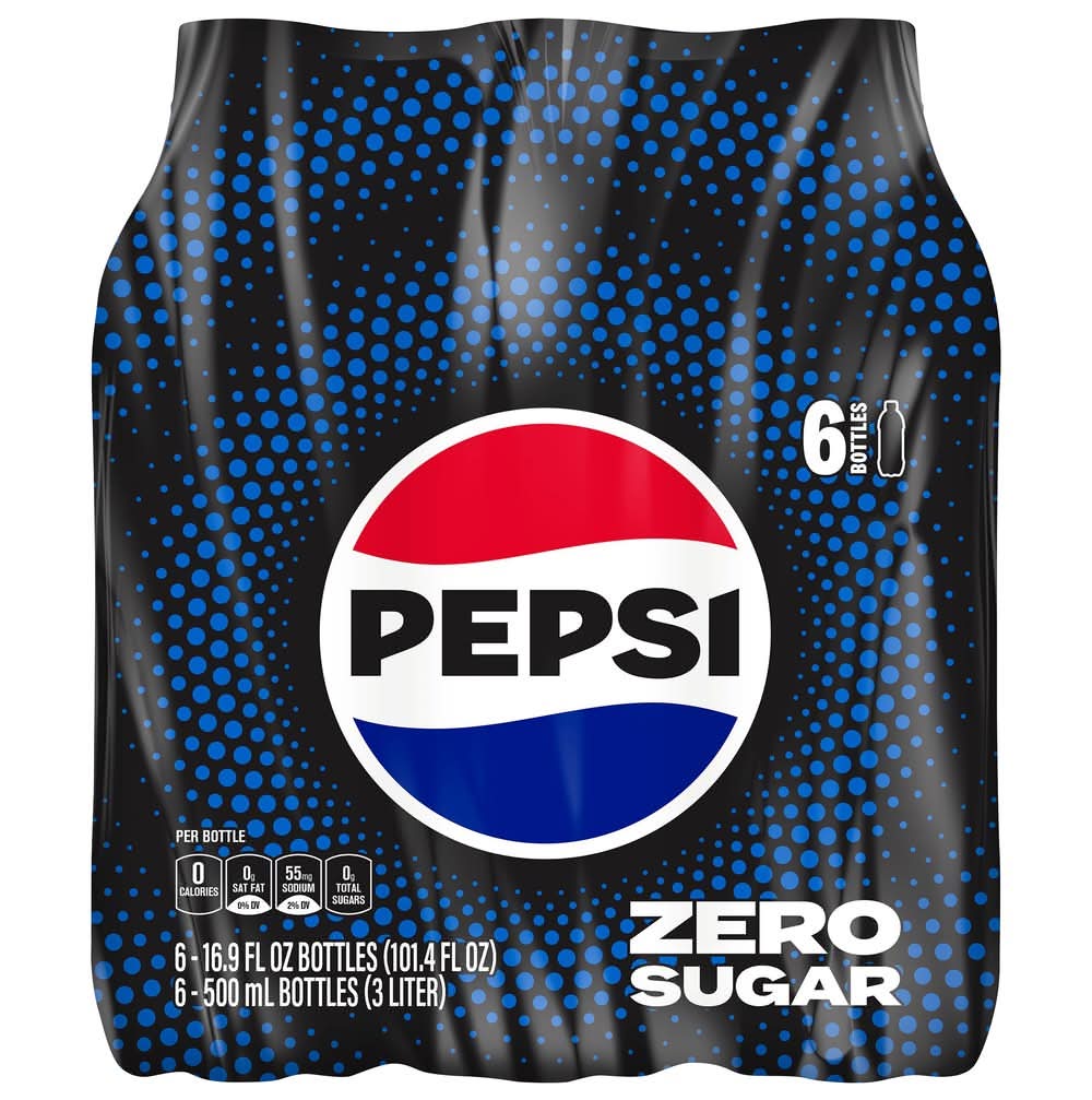 Pepsi Zero Sugar Soda (6 x 16.9 fl oz)
