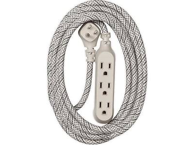 360 Electrical 15' Extension Cord, 3-Outlet, French Gray (360429-FG)