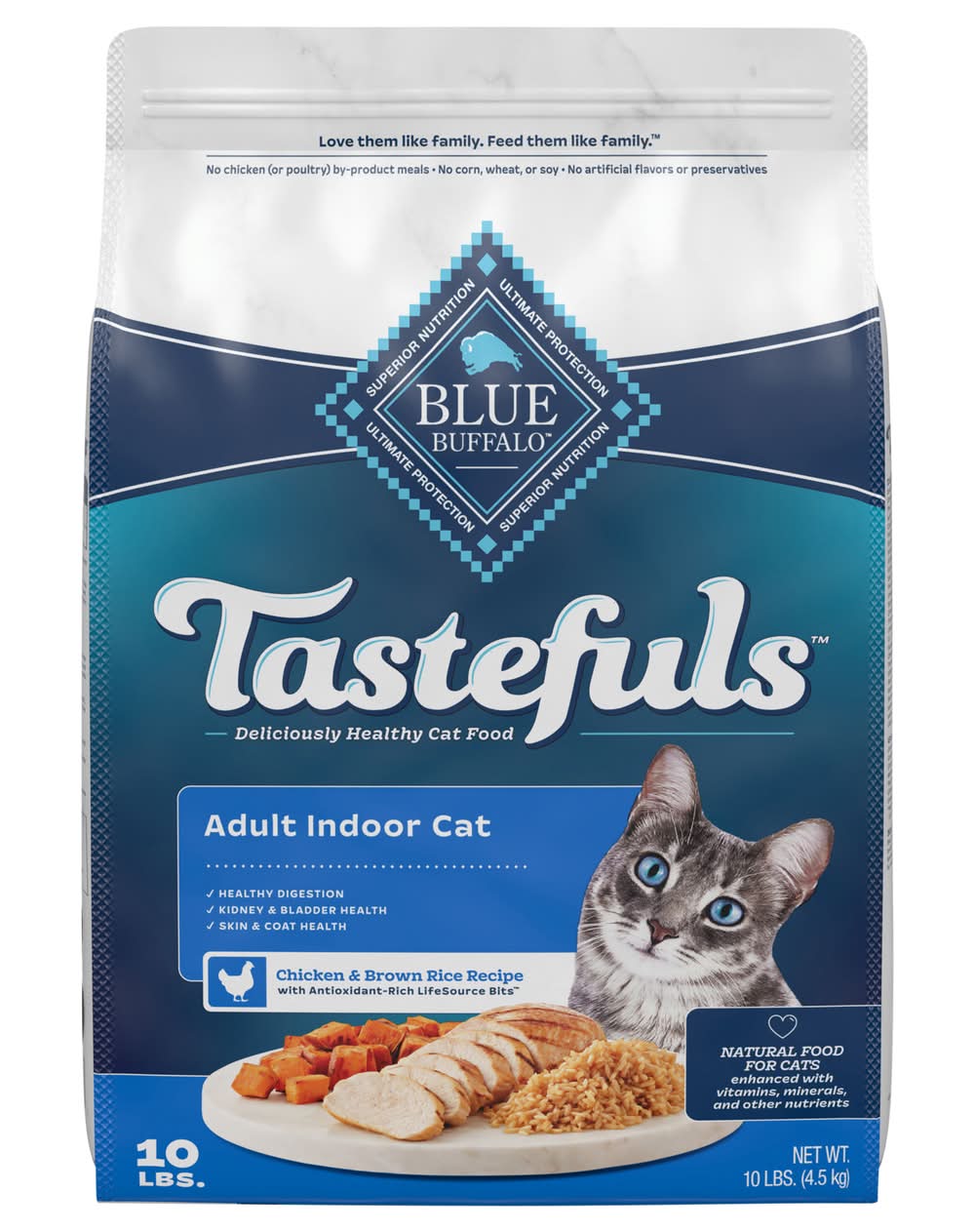 Blue Buffalo Adult Indoor Health Chicken & Brown Rice Cat Food (10 lbs)
