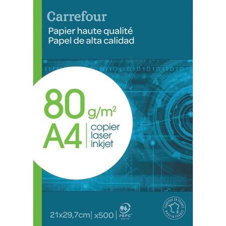 Carrefour ramette de papier 21x29,7 cm (500 pièces)