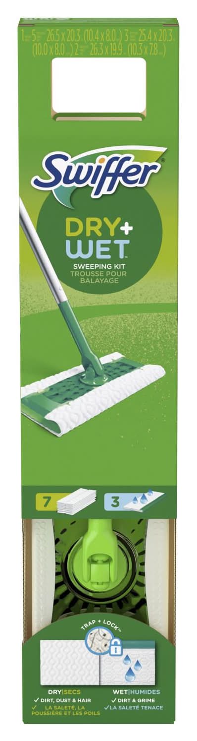 Swiffer Sweeper Dry + Wet 10 In. W Dry/Wet Sweeping Kit