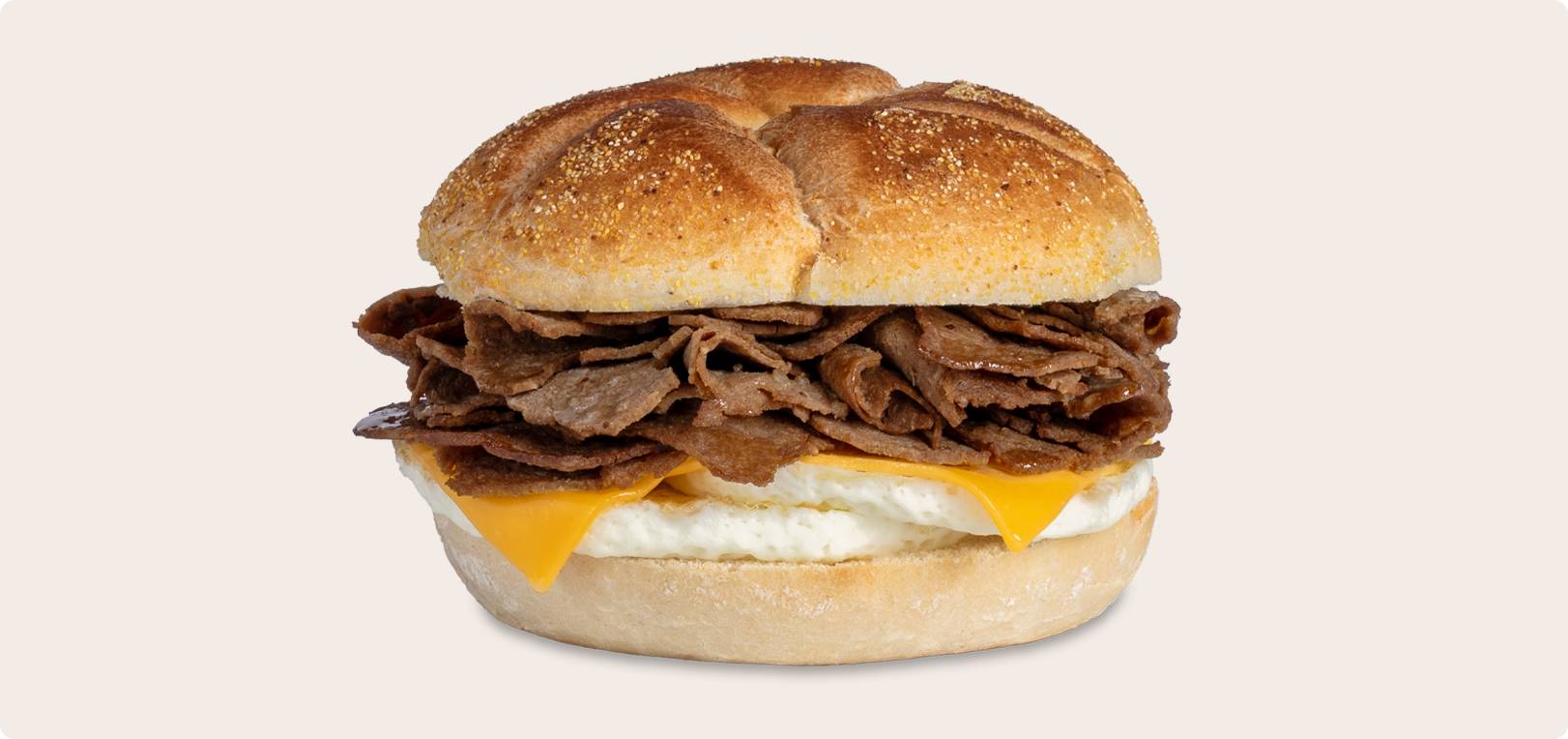 Steak, Egg & Cheese on a Kaiser Roll