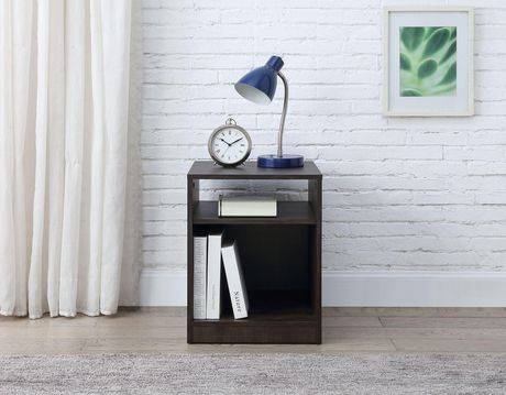 Mainstays Open Shelf Nightstand (dark oak)