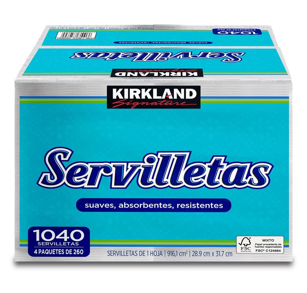 Kirkland Signature · Servilletas, 28.9cm x 31.7cm (4 x 260 un)