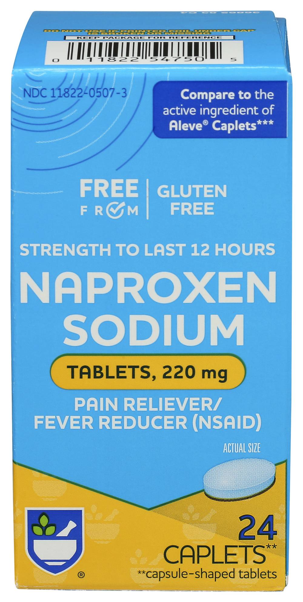 Rite Aid Pain Reliever Fever Reducer Naproxen Sodium 220 mg Caplets (24 ct)