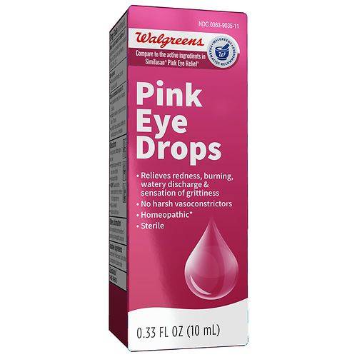 Walgreens Pink Eye Relief Drops- Homeopathic - 0.33 fl oz