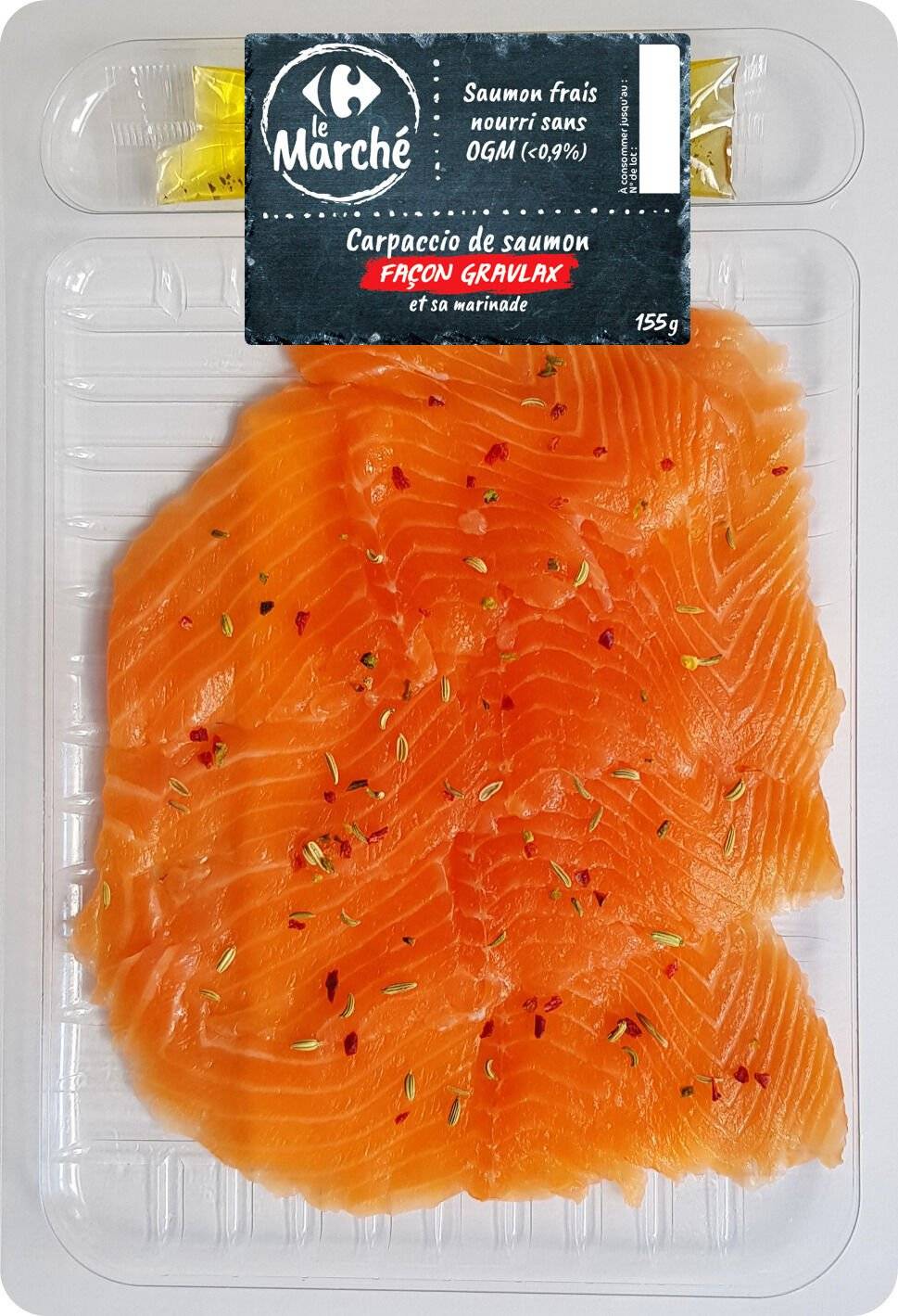 Carrefour - Le marché carpaccio de saumon façon gravlax