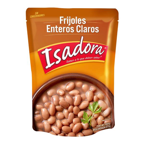 Isadora frijoles enteros claros (pouch 454 g)