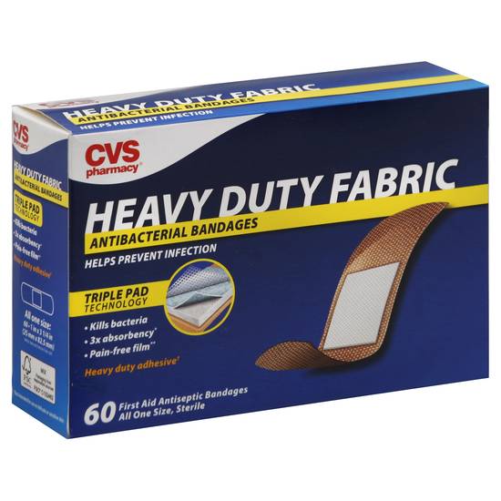 Cvs Pharmacy Heavy Duty Fabric Antibacterial Bandages