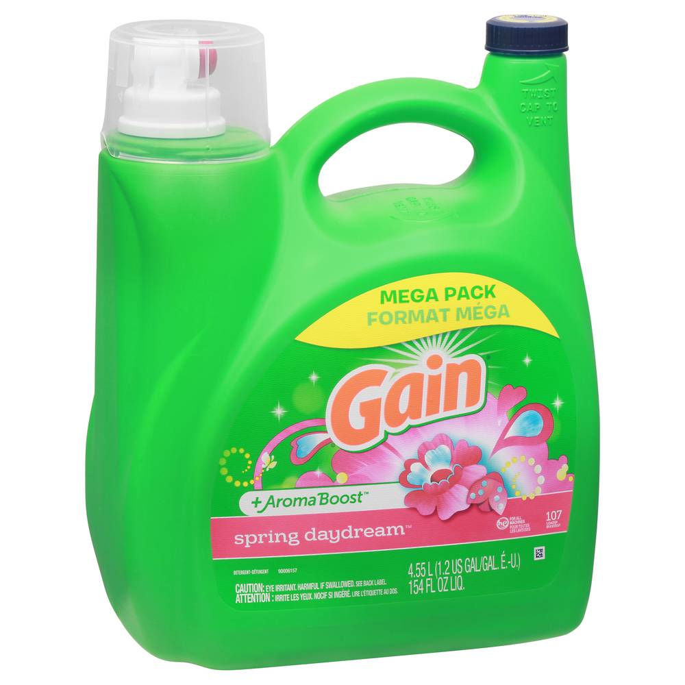 Gain + Aroma Boost Spring Daydream Scent Liquid Laundry Detergent (154 fl oz)